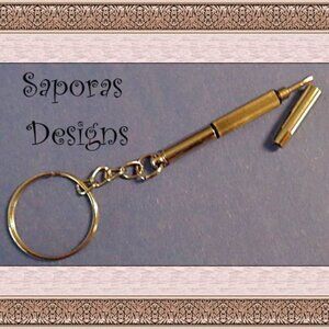 Screw Driver Design Keychain Silver Tone